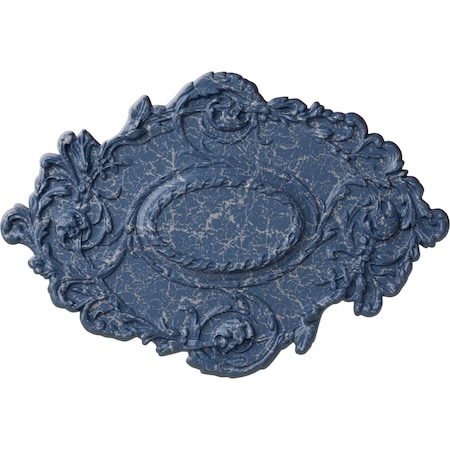 Kinsley Flowing Leaf Ceiling Medallion, Hand-Painted Americana Crackle, 30 3/8"W x 20 3/4"H x 1"P